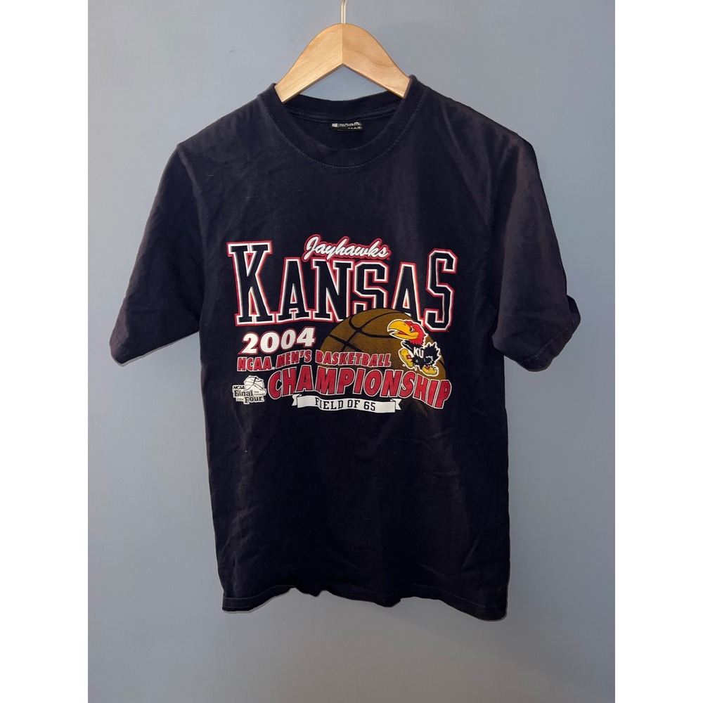 Kansas Jayhawks 2004 NCAA Basketball Championship Shirt Navy Blue Small Gear